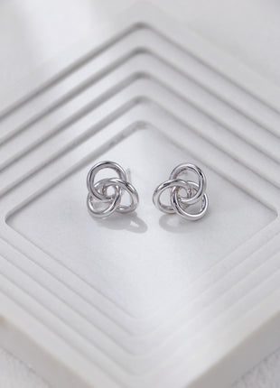 S925 Silver Knot Three-Ring Earrings CE0315