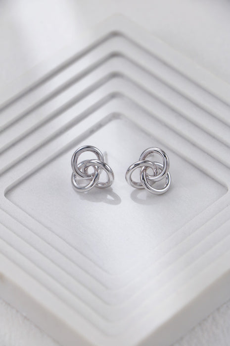 S925 Silver Knot Three-Ring Earrings CE0315