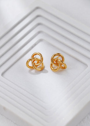 S925 Silver Knot Three-Ring Earrings CE0315
