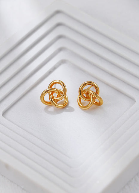 S925 Silver Knot Three-Ring Earrings CE0315