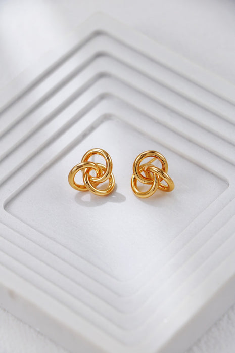 S925 Silver Knot Three-Ring Earrings CE0315