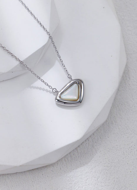 S925 Silver White Shell Triangle Earrings CE0319