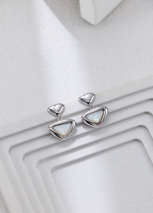 S925 Silver White Shell Triangle Earrings CE0319