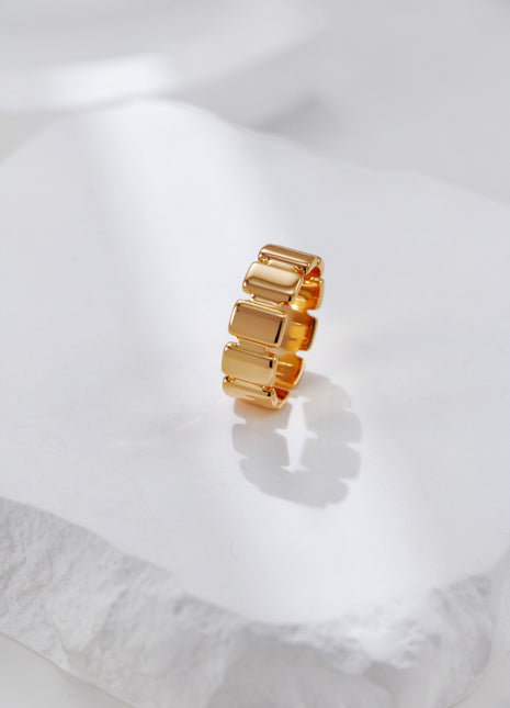 S925 Silver Square Ring J0382