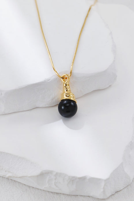 S925 Silver Black Agate Earrings CE0309