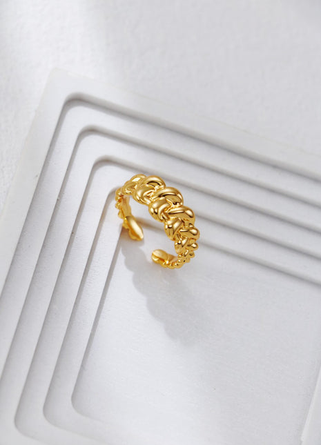 S925 Silver Braided Ring J0386