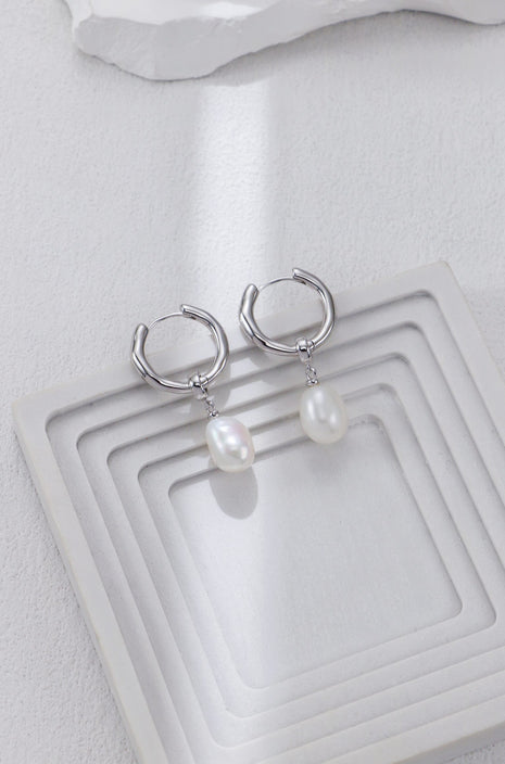 S925 Silver Baroque Pearl Earrings CE0323