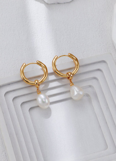 S925 Silver Baroque Pearl Earrings CE0323