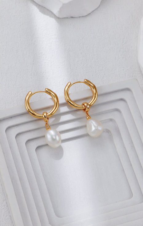 S925 Silver Baroque Pearl Earrings CE0323