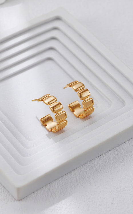 S925 Silver Square C Earrings CE0327