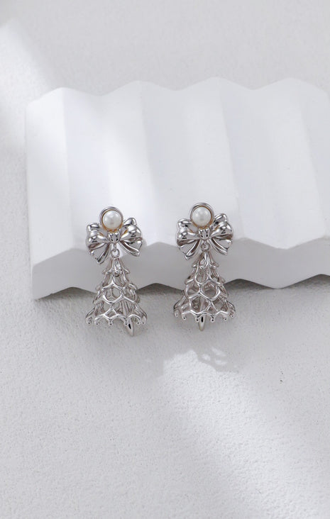 S925 Silver Christmas Pearl Earrings CE0336
