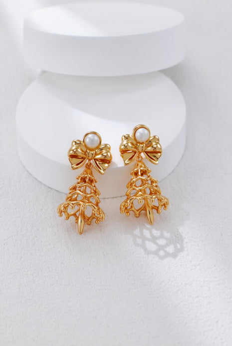 S925 Silver Christmas Pearl Earrings CE0336