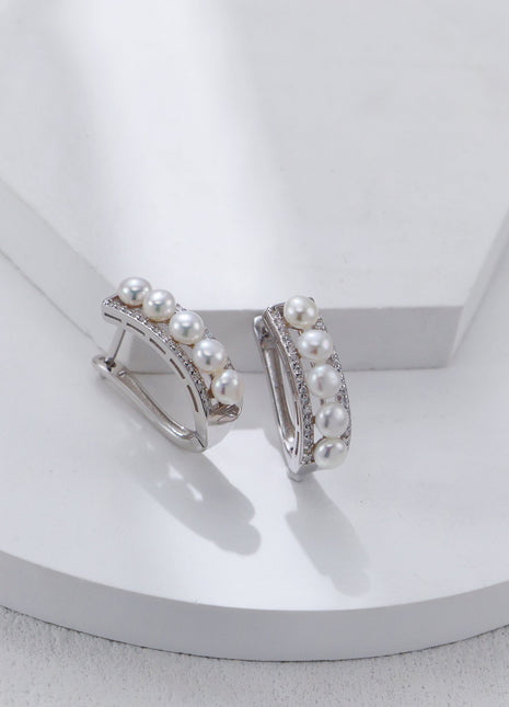 S925 Silver Pearl Zircon Earrings CE0349