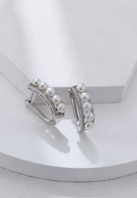 S925 Silver Pearl Zircon Earrings CE0349