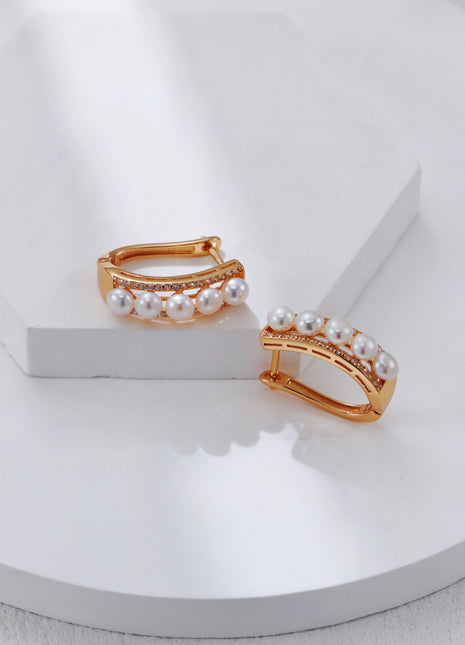 S925 Silver Pearl Zircon Earrings CE0349