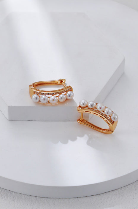 S925 Silver Pearl Zircon Earrings CE0349