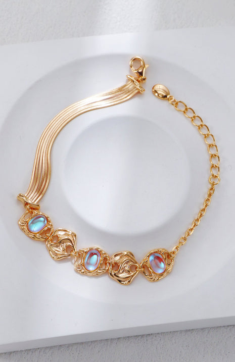 S925 Silver Moonstone Bracelet SL0116