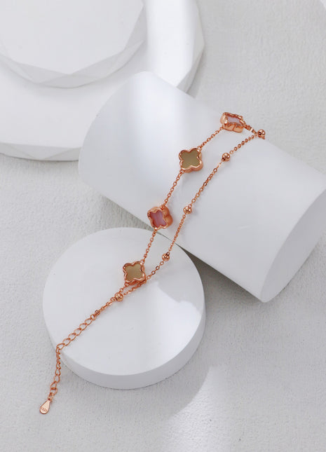 S925 Silver Jade Clover Bracelet SL0118-2