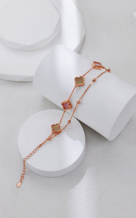 S925 Silver Jade Clover Bracelet SL0118-2