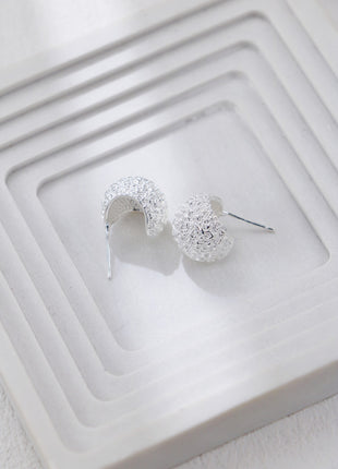 S925 Silver Textured Earrings CE0353