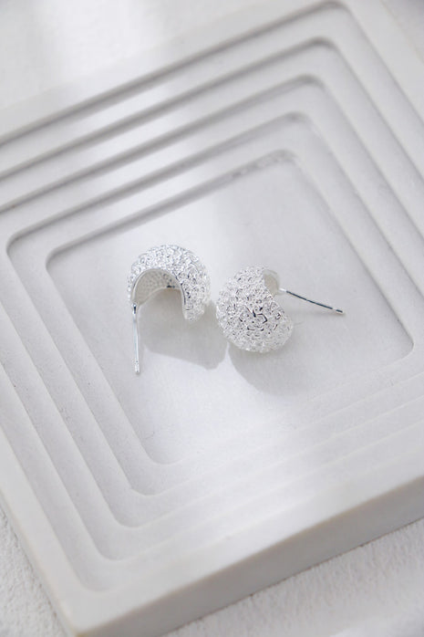 S925 Silver Textured Earrings CE0353