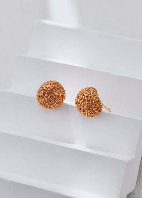 S925 Silver Textured Earrings CE0353