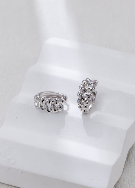 S925 Silver Knitted Earrings CE0337