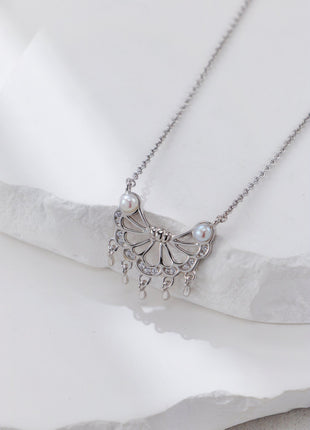 S925 Silver Feather Pearl Earrings CE0361