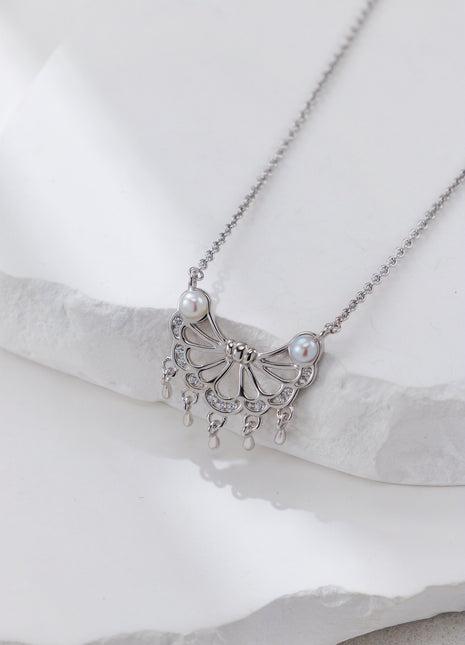 S925 Silver Feather Pearl Earrings CE0361