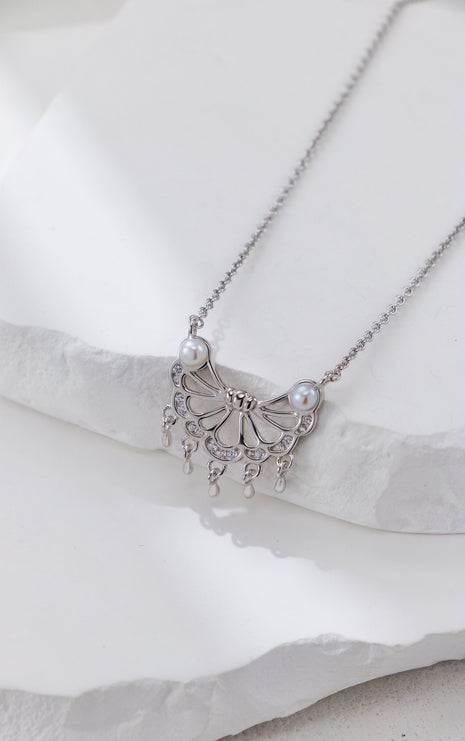 S925 Silver Feather Pearl Earrings CE0361