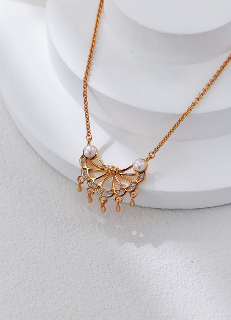 S925 Silver Pearl Necklace D0583