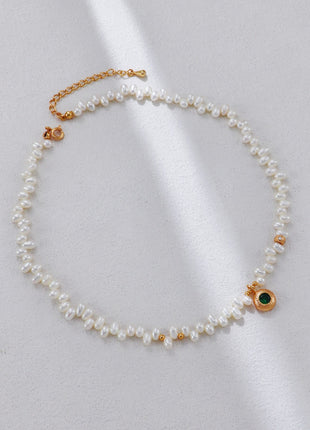 S925 Silver Pearl Necklace D0587