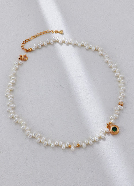 S925 Silver Pearl Necklace D0587