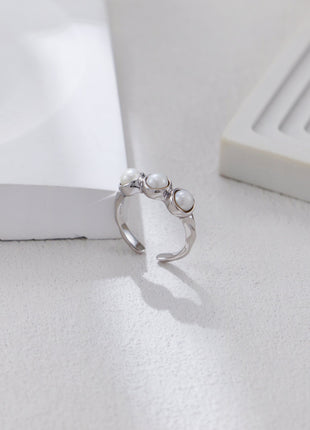 S925 Silver Pearl Ring J0401