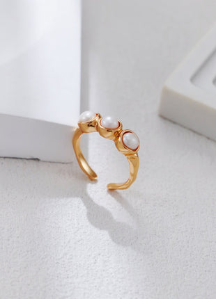 S925 Silver Pearl Ring J0401