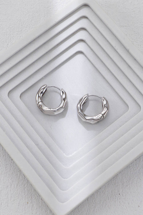 S925 Silver Hammered Earrings CE0369