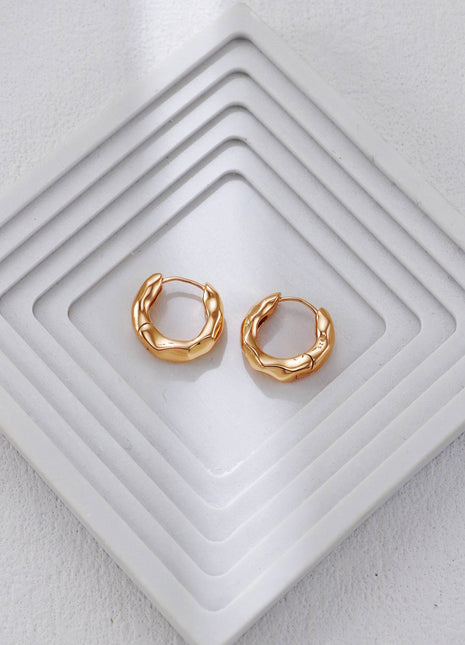 S925 Silver Hammered Earrings CE0369