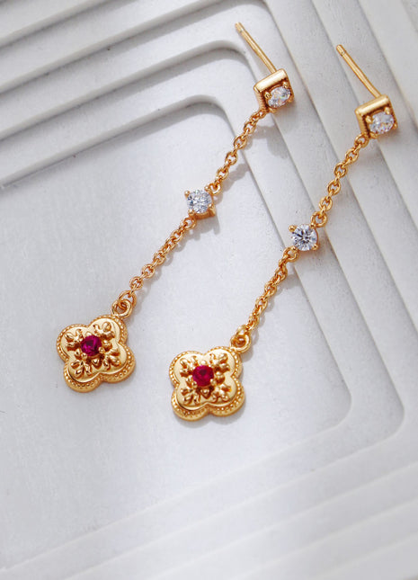 S925 Silver Court Zircon Earrings CE0367