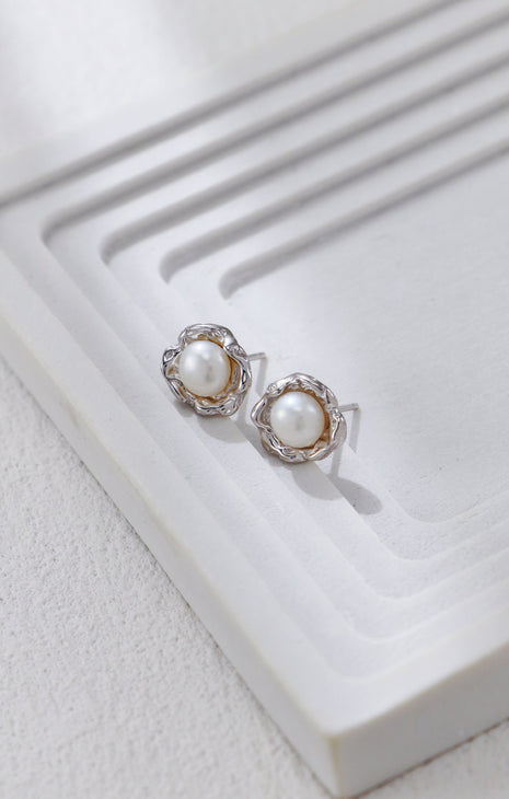 S925 Silver Pearl Earrings CE0375
