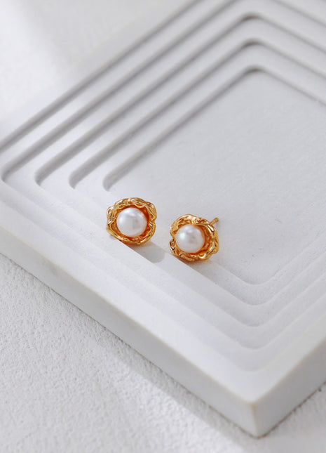 S925 Silver Pearl Earrings CE0375
