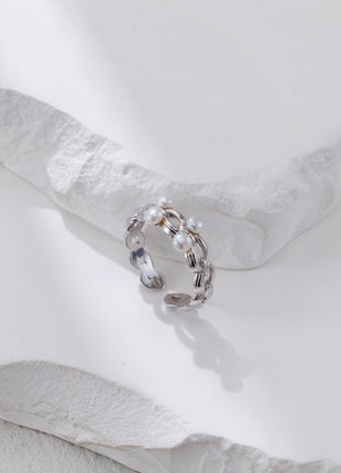 S925 Silver Pearl Ring J0404