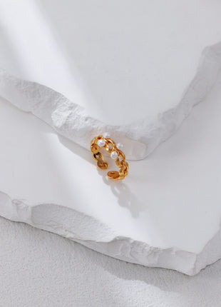 S925 Silver Pearl Ring J0404