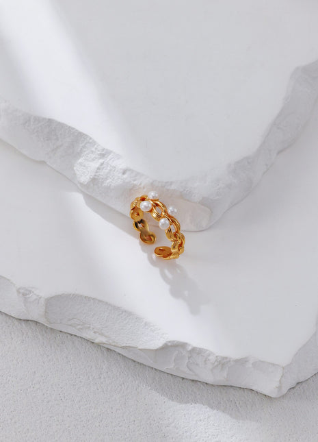 S925 Silver Pearl Ring J0404