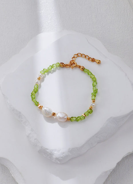 S925 Silver Olive Pearl Bracelet SL0208