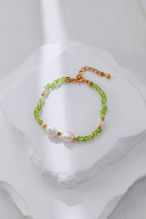S925 Silver Olive Pearl Bracelet SL0208