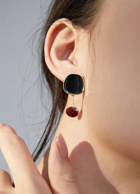 Dripping glaze earrings E0371