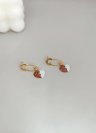 Pure silver heart earrings E0537