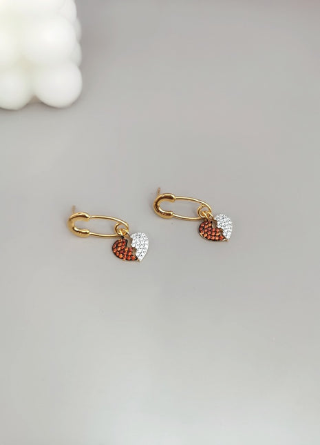 Pure silver heart earrings E0537