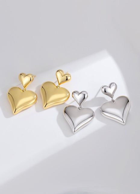 Sterling silver heart earrings E0623