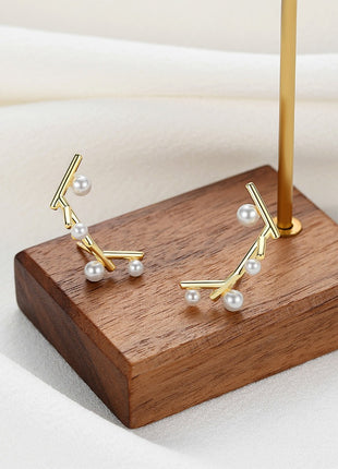 Sterling silver bead earrings E0498